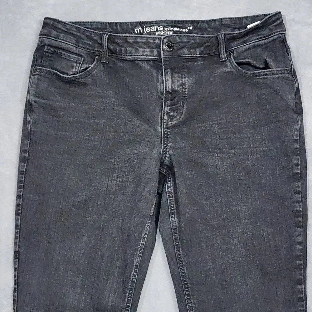 m‎ jeans by Maurices Mid Rise Curvy Straight Black Size 16W Short - Picture 5 of 11